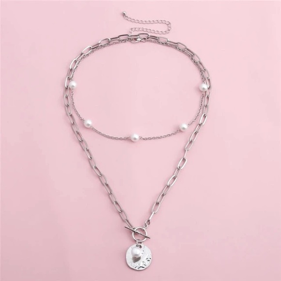 🌸HOST PICK🌸 🆕 Isabella Two Piece Silver Toned Necklace Set - Picture 1 of 5